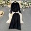 Fashion Apricot Spandex Knitted Cardigan Skirt Knitted Suit