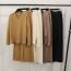 Fashion Apricot Spandex Knitted Pullover Sweater High Waist Wide Leg Pants Suit