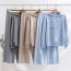 Fashion Grey Spandex Embossed Hooded Sweater Wide-leg Trousers Set