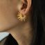 Fashion Gold Titanium Steel Sunflower Earrings