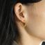 Fashion Gold Titanium Steel Ball C-shaped Earrings