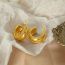 Fashion Gold Wide Twist C-shaped Earrings