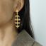 Fashion Gold Titanium Steel Fishbone Earrings