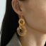 Fashion Gold Titanium Steel Circle Earrings