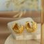 Fashion Gold Titanium Steel Gold-plated Three-dimensional Hollow Earrings