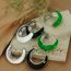 Fashion Green Titanium Steel Oil-drip Round Earrings