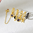Fashion Gold Copper Inlaid Zircon Geometric Pendant Chain Earrings 6-piece Set