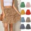 Fashion Leopard Brown Polyester Printed High Waist Skirt