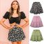 Fashion Black Polyester Floral Skirt