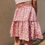 Fashion Pink Polyester Floral Skirt