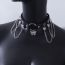 Fashion 3# Metal Hollow Ring Leather Patchwork Neck Collar