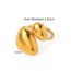 Fashion Gold Stainless Steel Round Glossy Geometric Open Ring