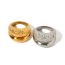 Fashion Silver Stainless Steel Double Layer Hammer Ring