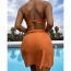 Fashion Orange Color Polyester Tankini Swimsuit Bikini Drawstring Three Piece Set