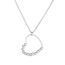 Fashion Moon Necklace (silver) Stainless Steel Geometric Rotatable Ball Moon Necklace