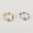 Fashion Gold Stainless Steel Pearl Geometric Open Ring