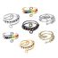 Fashion 8 Color Beads Gold Stainless Steel Double Layer Rotatable Ball Ring
