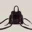 Fashion Brown Plaid Pu Plaid Large Capacity Backpack