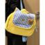 Fashion Yellow Large Children's Backpack In Cotton Plaid Pleats