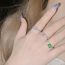 Fashion Green Spinel Ring Copper Set Square Diamond Ring