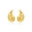 Fashion Gold Titanium Steel Textured Drop-shaped Earrings