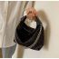 Fashion Black Suede Large Capacity Handbag