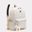 Fashion Off-white + Pendant Fabric Plaid Large Capacity Backpack