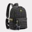 Fashion Black Fabric Plaid Large Capacity Backpack