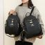 Fashion Black Large Pu Diamond Large Capacity Backpack