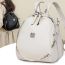 Fashion White Pu Diamond Large Capacity Backpack