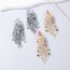 Fashion Silver Alloy Diamond Claw Chain Earrings