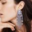 Fashion Silver Alloy Diamond Claw Chain Earrings