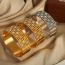 Fashion Gold Titanium Steel Gold-plated Diamond Oval Hollow Bracelet