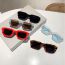 Fashion Solid Red Gray Flakes Pc Square Small Frame Sunglasses
