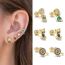Fashion 3# Stainless Steel Pierced Geometric Stud Earrings (single)