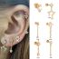 Fashion 9# Stainless Steel Pierced Geometric Stud Earrings (single)