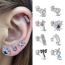Fashion 16# Stainless Steel Pierced Geometric Stud Earrings (single)
