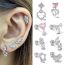 Fashion 5# Stainless Steel Pierced Geometric Stud Earrings (single)