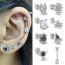 Fashion 16# Stainless Steel Pierced Geometric Stud Earrings (single)