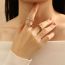 Fashion White Zirconium Copper And Diamond Love Open Ring
