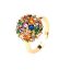 Fashion Gold Copper Set Zirconium Rainbow Planet Ring