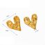 Fashion Silver Stainless Steel Gold-plated Lava Love Earrings