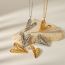 Fashion 4# Stainless Steel Gold-plated Texture Love Necklace