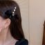 Fashion Duckbill Clip-black Pearl (single) Alloy Diamond Pearl Bow Hair Clip