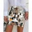Fashion Silver Mirrored Square Acrylic Slit Skirt