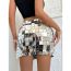 Fashion Silver Mirrored Square Acrylic Slit Skirt