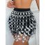 Fashion White Skirt Hollow Crystal Patchwork Skirt