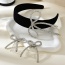 Fashion Black Alloy Diamond Bow Velvet Wide-brimmed Headband