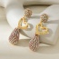 Fashion Color Alloy Diamond Love Earrings