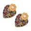 Fashion Color Alloy Flower Pearl Love Rice Bead Stud Earrings